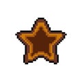 Pixel art wooden empty star button icon graphic design vector Royalty Free Stock Photo