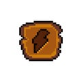 Pixel art wooden energy button icon graphic design vector Royalty Free Stock Photo