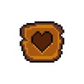 Pixel art wooden life button icon graphic design vector Royalty Free Stock Photo