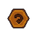 Pixel art wooden try again button icon graphic design vector Royalty Free Stock Photo