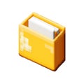 Pixel Art Yellow File Folder Icon. Digital Organization And Data Management Concept Isolated On Transparent Background Royalty Free Stock Photo