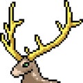 pixel art yellow horn deer