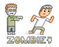 Pixel art zombie and man