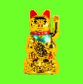 Pixel artwork illustration of golden cat japanese toy Royalty Free Stock Photo