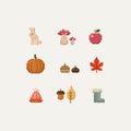 Pixel autumn elements.8bit.