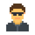 Pixel avatar male cartoon retro game style