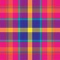 Pixel background vector design. Modern seamless pattern plaid. Square texture fabric. Tartan scottish textile. Beauty color madras