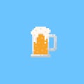 Pixel beer mug icon.8bit.