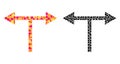 Pixel Bifurcation Arrows Left Right Mosaic Icons