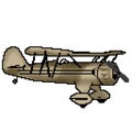 Pixel 8 bit drawn sand antique plane Royalty Free Stock Photo