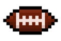 Pixel 8 bit gaming American Football - vector, isolated Royalty Free Stock Photo