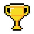Pixel 8-bit Goblet Object as Video Game Style Element Vector Illustration Royalty Free Stock Photo