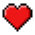 Pixel 8-bit Heart Object as Video Game Style Element Vector Illustration Royalty Free Stock Photo