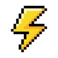 Pixel 8-bit Lightning Object as Video Game Style Element Vector Illustration Royalty Free Stock Photo