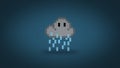 Pixel 8 bit rainy cloud - high res wallpaper