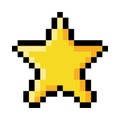 Pixel 8-bit Star Object as Video Game Style Element Vector Illustration Royalty Free Stock Photo
