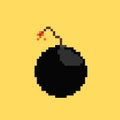 Pixel bomb with burning fuse