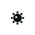 Pixel bomb explosion icon. Black ball with squares