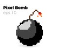 Pixel bomb game vector illustration