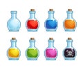 Pixel bottles with different potions