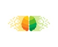 Pixel Brain Logo Icon Design Royalty Free Stock Photo