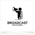 Pixel Broadcast Logo Template Design Vector Inspiration. Icon Design