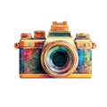 Pixel Camera Icon Design On White Background