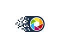 Pixel Camera Icon Logo Design Element