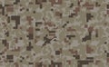 Pixel camo background. Seamless camouflage pattern. Military texture. Desert brown color.