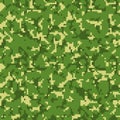 Pixel camo background. Seamless camouflage pattern. Military texture. Green, brown. forest color.