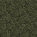 Pixel camo. Seamless digital camouflage pattern. Military camouflage texture. Green khaki, urban camouflage. Vector Royalty Free Stock Photo