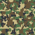 Pixel camo seamless pattern. Green, forest, jungle, urban, brown camouflages. Royalty Free Stock Photo