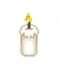 Pixel candle image for retro games
