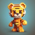 Pixel Tiger: A Cute Voxel Art Character Inspired By Minecraft
