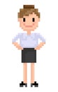 Secretary Office Worker, Confident Woman Pixel Royalty Free Stock Photo