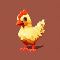 Pixel Chicken: A Cute Minecraft-inspired 3d Pixel Art Character