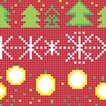 Pixel christmas pattern Royalty Free Stock Photo