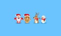 Pixel Christmas rocking dolls.8bit character. Royalty Free Stock Photo