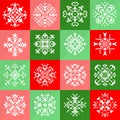 Pixel Christmas Snowflakes Set for Winter Holidays Decoration