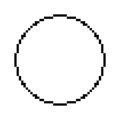 pixel circle, pixelated circular border. 8 bits. pixelart. icon can be used in video games or retro futuristic graphics