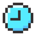 Pixel clock time watch retro icon