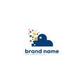 Pixel cloud logo design vector Royalty Free Stock Photo