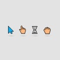 Pixel colorful cursors icons