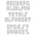 Pixel constructive retro font. Transparent module alphabet