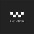 pixel crown simple sign logo full vector