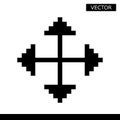 Black pixel move cursor vector illustration.
