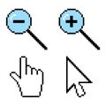Pixel Cursor icon. Mouse click. Clicker, Pointer Hand Line Icon