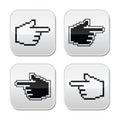 Pixel cursor poiting hands buttons icons Royalty Free Stock Photo