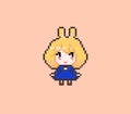 Pixel cute little bunny anime girl, adorable character