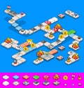 Pixel 3D game block Isometric Set, Vector illustrator